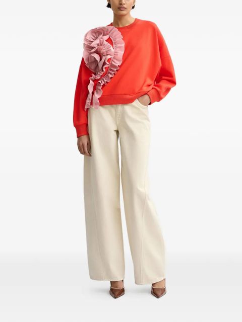 Essentiel Antwerp ruffle-trim sweatshirt - Red - zdjęcie produktu nr 2