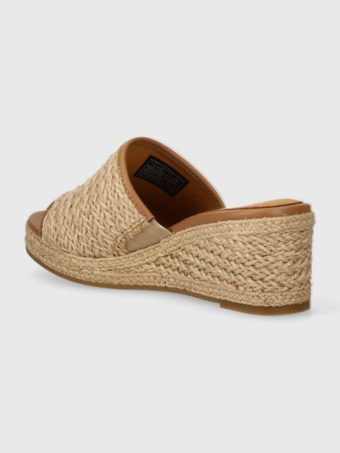 Tommy Hilfiger klapki TH ROPE WEDGE SANDAL damskie kolor beżowy na koturnie FW0FW07927 - zdjęcie produktu nr 2