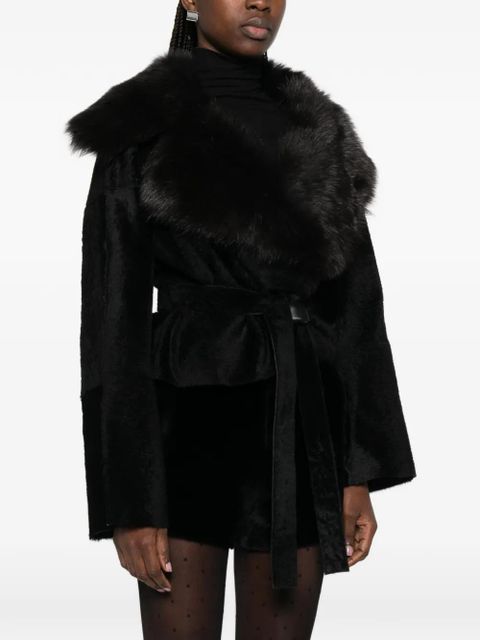 Nour Hammour Renata shearling jacket - Black