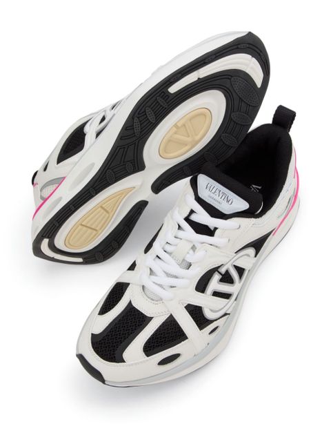 Valentino Garavani VLogo panelled lace-up sneakers - White