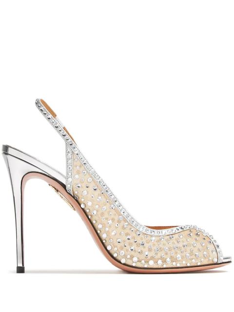 Aquazzura 105mm Crystal Lover sandals - Neutrals - zdjęcie produktu nr 1