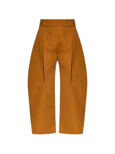 Balenciaga pleated wide-leg cropped trousers - Brown - zdjęcie produktu nr 1