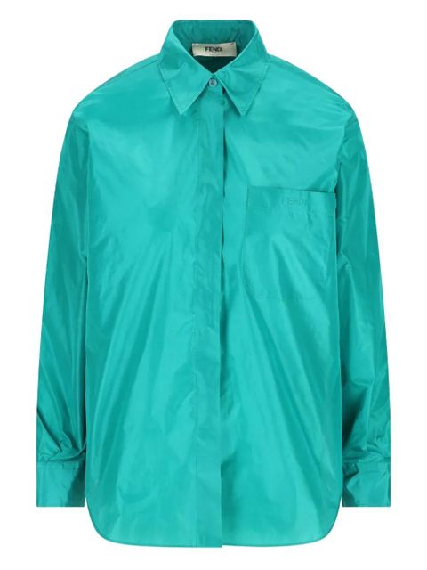 FENDI silk long-sleeve shirt - Blue - zdjęcie produktu nr 1
