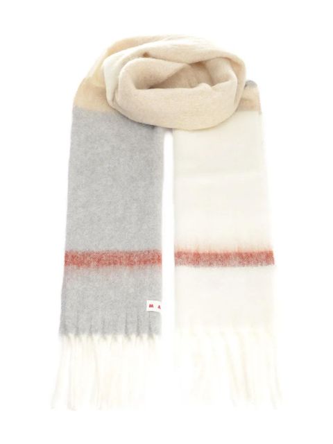 Marni gradient-striped wool scarf - White - zdjęcie produktu nr 1