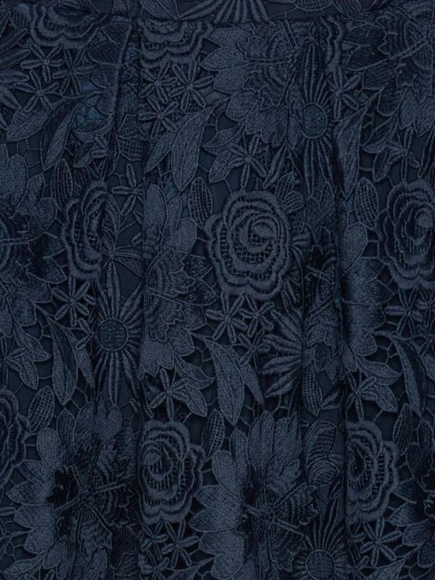 ROTATE BIRGER CHRISTENSEN 3D floral-lace midi skirt - Blue