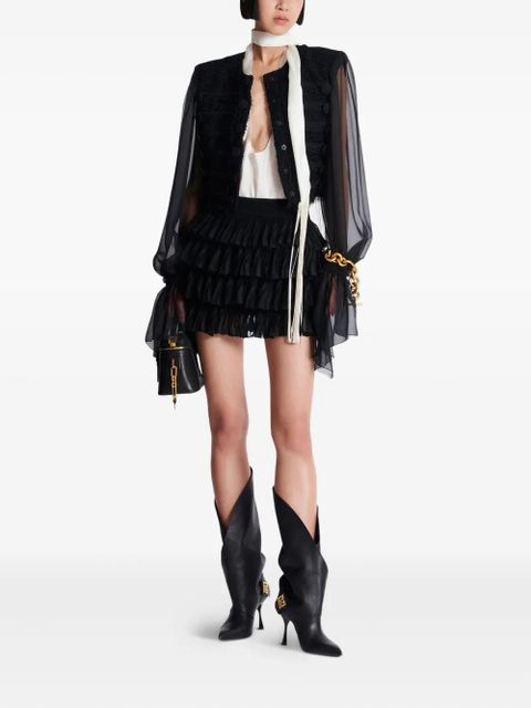 Balmain ruffled skirt - Black