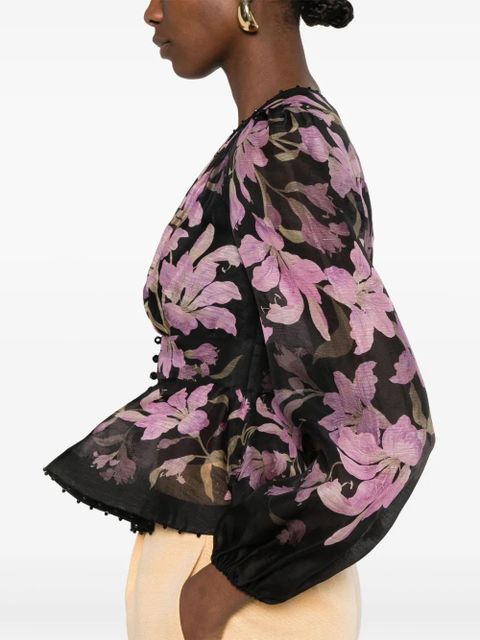 ZIMMERMANN Dawning blouse - Black - zdjęcie produktu nr 2