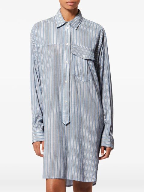 MARANT ÉTOILE Loriane striped flap-pocket mini dress - Blue