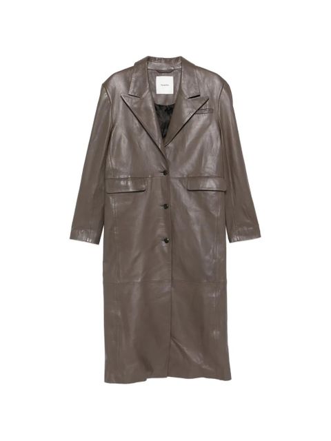 Nanushka single-breasted leather coat - Brown - zdjęcie produktu nr 1