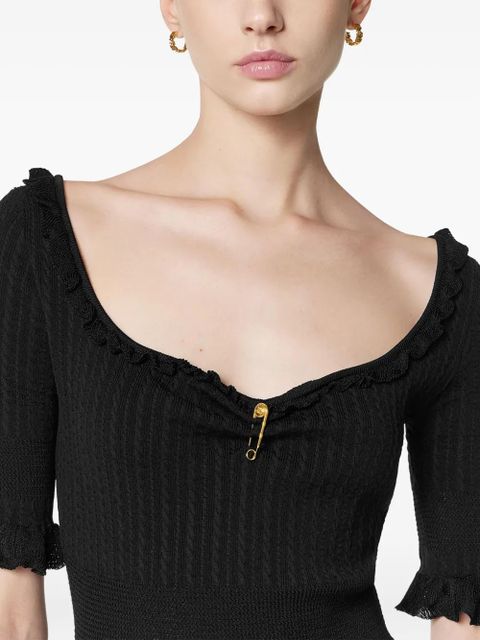 Versace Medusa Safety Pin ribbed-knit mini dress - Black