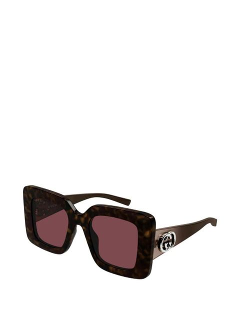 Gucci Eyewear tortoiseshell-effect sunglasses - Brown - zdjęcie produktu nr 2