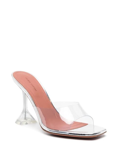 Amina Muaddi 95mm Lupita Glass transparent mules - Neutrals - zdjęcie produktu nr 2