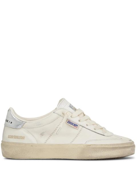 Golden Goose logo tag lace-up leather sneakers - Neutrals - zdjęcie produktu nr 1