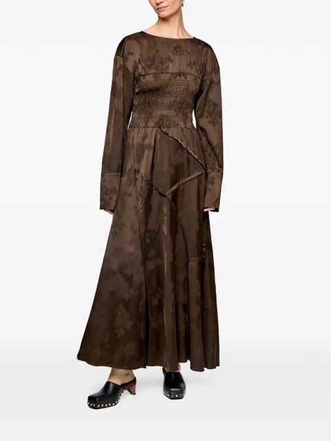 GANNI floral-jacquard maxi dress - Brown - zdjęcie produktu nr 2
