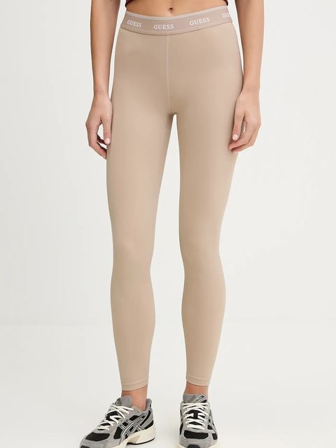 Guess legginsy ALBA damskie kolor beżowy gładkie V5BB06 K1942 - zdjęcie produktu nr 1