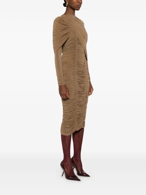 Magda Butrym draped midi dress - Brown - zdjęcie produktu nr 2