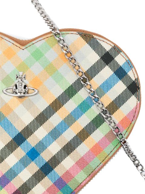 Vivienne Westwood heart plaid shoulder bag - Neutrals