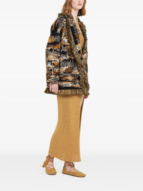 Alanui Lost In The Blue fringed cardigan - Black