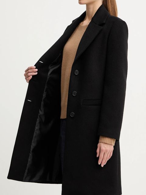 Liu Jo płaszcz z dodatkiem wełny kolor czarny MF5149 T165A