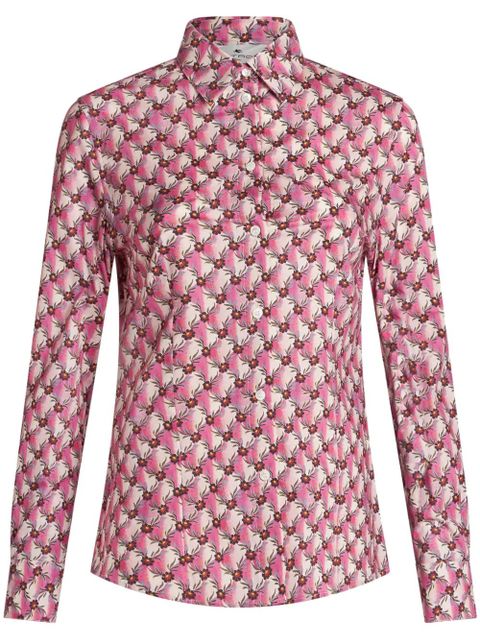 ETRO floral-monogram cotton shirt - Pink - zdjęcie produktu nr 1