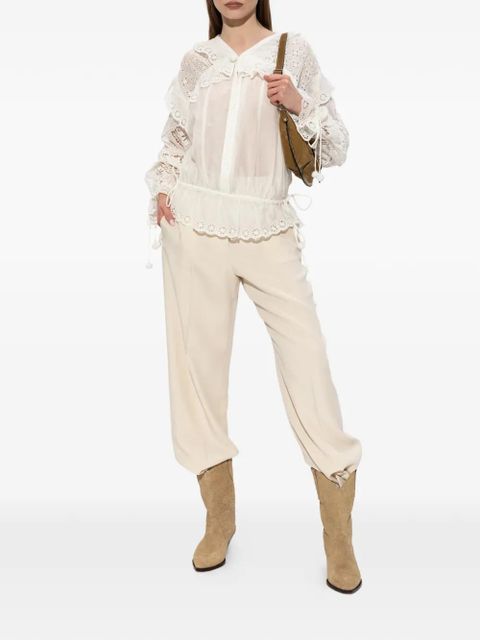 ISABEL MARANT broderie-anglaise drawstring blouse - White - zdjęcie produktu nr 2
