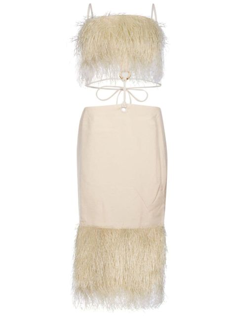 Jacquemus La robe Raphia fringed dress - White - zdjęcie produktu nr 1