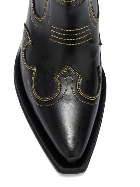 GANNI stitching pointed boots - Black - zdjęcie produktu nr 2
