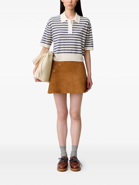 Claudie Pierlot striped embroidered-logo polo top - Neutrals - zdjęcie produktu nr 2