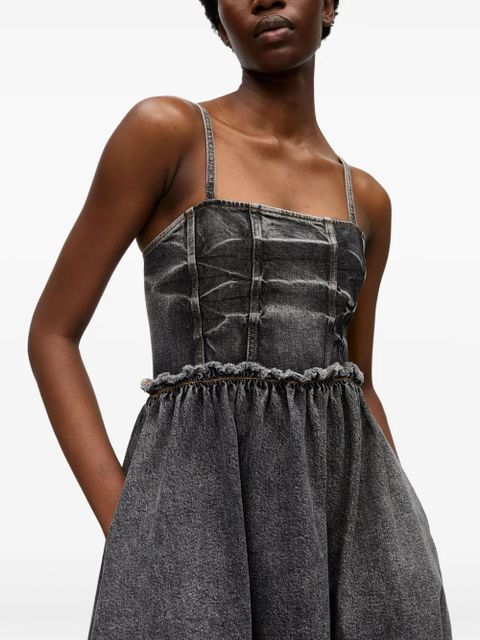 GANNI denim midi dress - Black