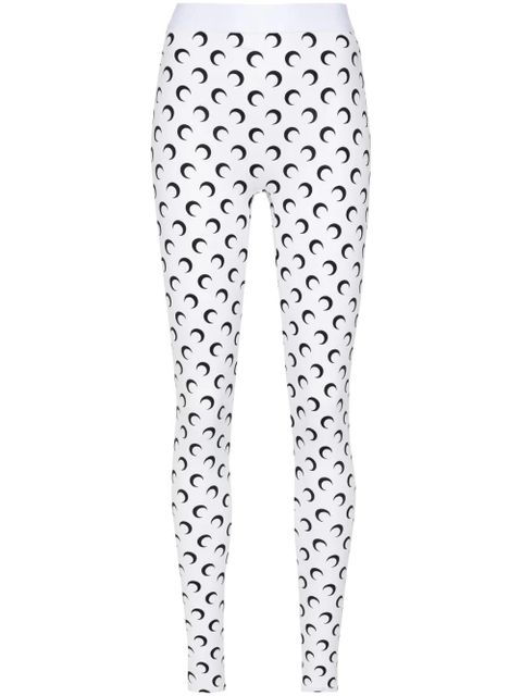 Marine Serre crescent moon-print leggings - White - zdjęcie produktu nr 1