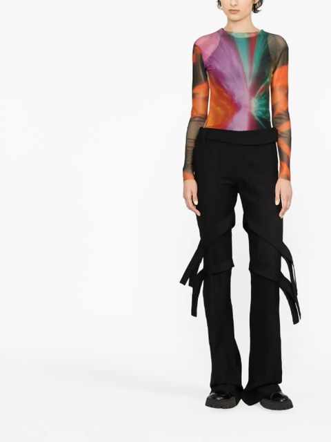 AMBUSH strap-detail flared trousers - Black