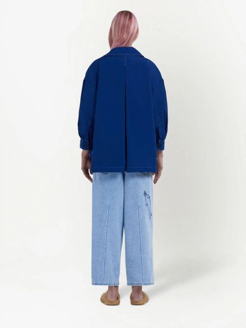 Marni logo-embroidered jacket - Blue - zdjęcie produktu nr 2