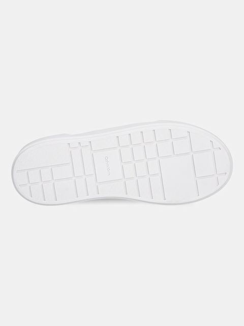 Calvin Klein sneakersy skórzane FLATFORM LACE UP LTH MG damskie kolor czarny YW0YW01928