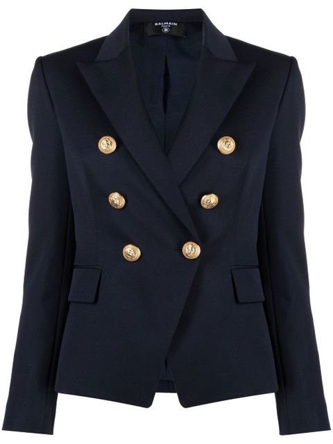Balmain double-breasted peak-lapels blazer - Blue