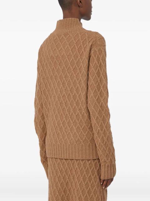Max Mara high-neck diamond-pattern sweater - Brown - zdjęcie produktu nr 2