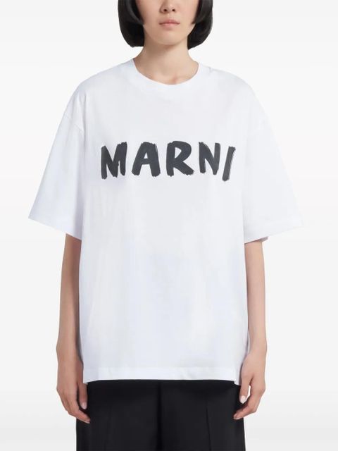 Marni logo-print cotton T-shirt - White