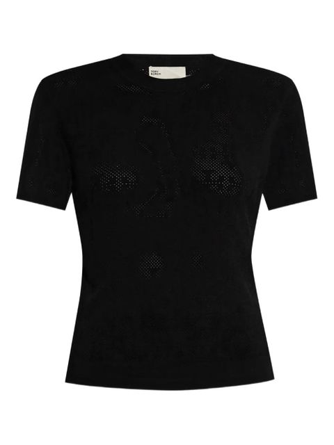 Tory Burch perforated-knit top - Black - zdjęcie produktu nr 1
