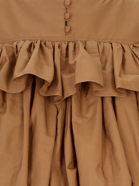Chloé ruffled-trim long-sleeve blouse - Brown