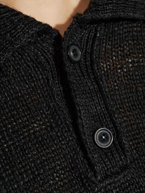 Maison Margiela Gardening Hemp buttoned polo shirt - Black