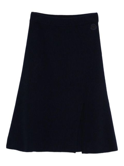 Moncler ribbed-knit midi skirt - Blue - zdjęcie produktu nr 1