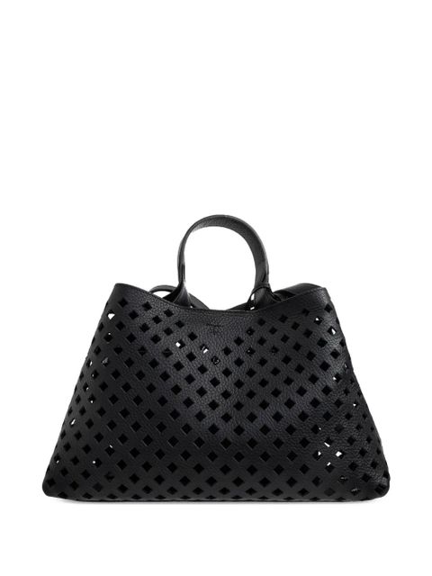 Tod's Micro Apa perforated-leather tote bag - Black