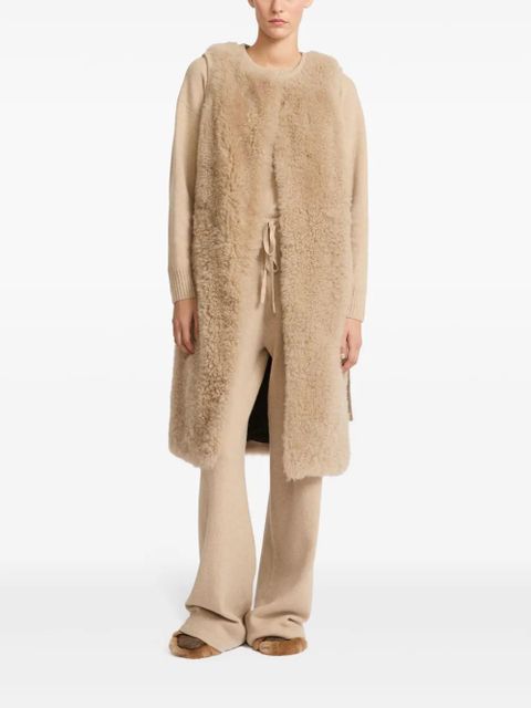 Yves Salomon belted shearling gilet - Neutrals - zdjęcie produktu nr 2