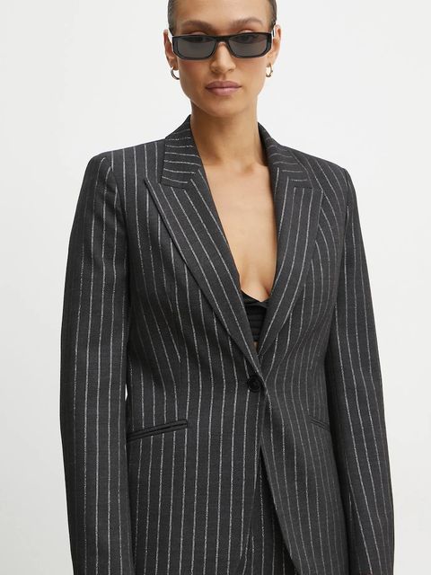 Karl Lagerfeld marynarka z domieszką wełny kolor szary jednorzędowa wzorzysta A1W14025 - zdjęcie produktu nr 1