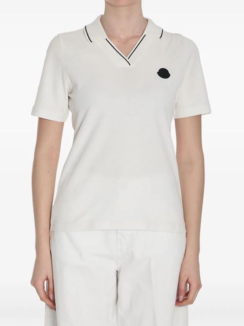 Moncler logo-appliqué polo top - White - zdjęcie produktu nr 1