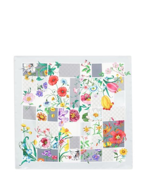 Gucci floral twill scarf - White - zdjęcie produktu nr 1