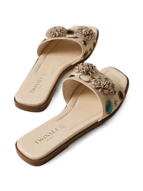 TWINSET stone-embellished sandals - Neutrals