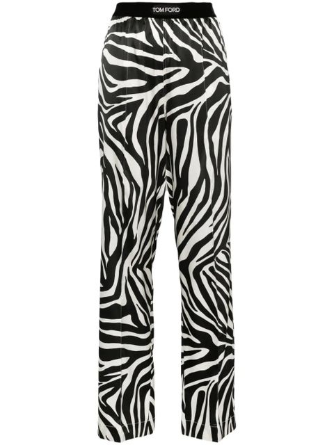 TOM FORD zebra-print silk trousers - Black - zdjęcie produktu nr 1