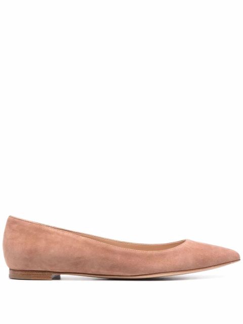 Gianvito Rossi Gianvito suede ballerina shoes - Neutrals - zdjęcie produktu nr 1