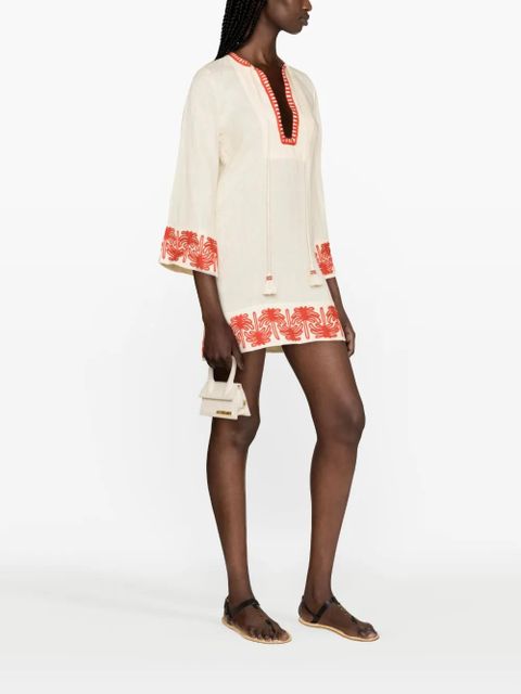 Johanna Ortiz Ocean Clain linen tunic dress - White