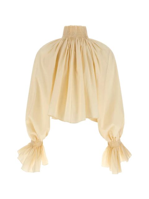 KHAITE Durer high-neck blouse - Neutrals - zdjęcie produktu nr 2